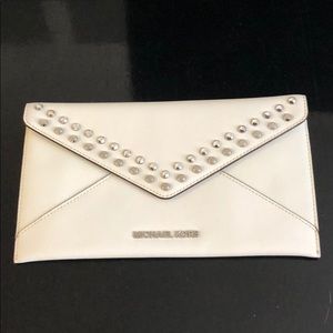 Michael Kors Studded White Clutch